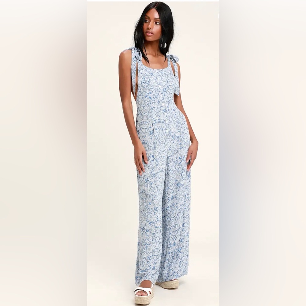 Free people Blue and White Patterned Maxi Dress